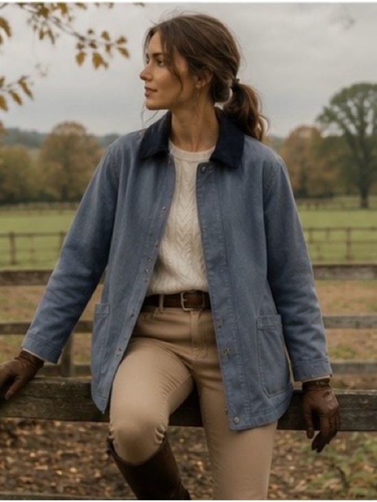 Bagatelle Collection Jackets & Blazers - Bagatelle Collection Denim/Corduroy Barn Jacket | Chore Utility Equestrian Ranch